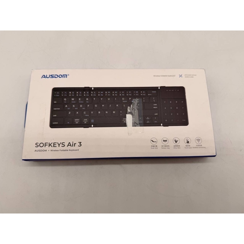 AUSDOM SOFKEYS Air 3 Wireless Foldable Keyboard with Numpad